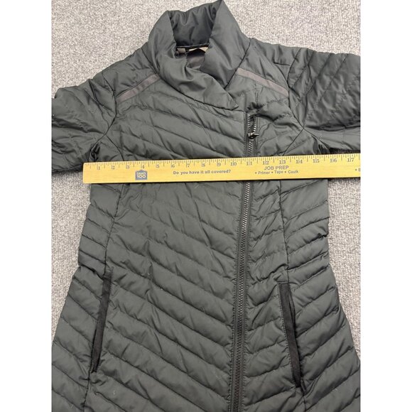 Athleta Jacket Womens XXS Black Down Puffer Moto Asym Zip Quilted Warm Travel - Picture 3 of 6